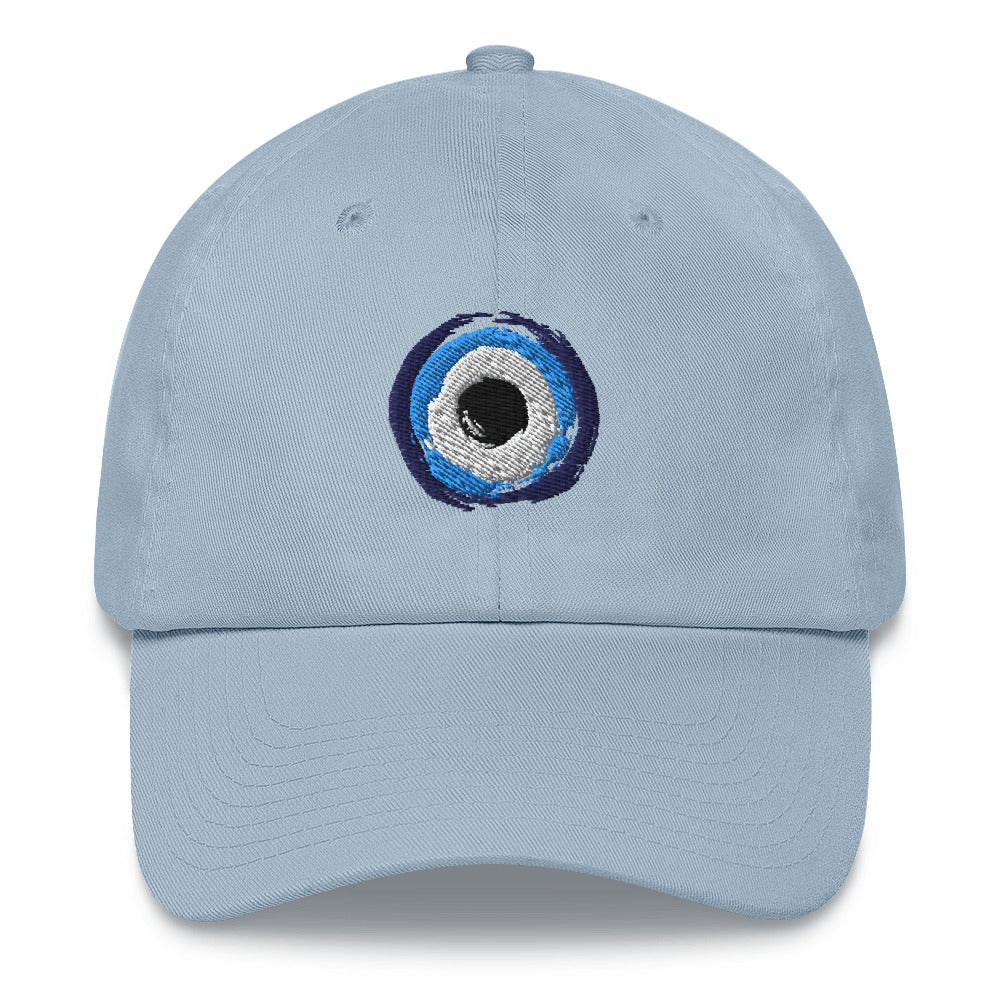 New Custom Designed Blue Distressed Baseball Cap with Sequin Evil Eye Kurt Geiger Evil Eye Denim Baseball Cap - Washed Blue  main image 4